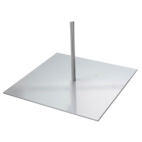 Deco Woerner Metallständer Massive Standplatte, hochwertige Pulverbeschichtung 40x40 cm Silber von Deco Woerner