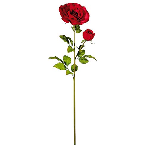 Deco Woerner Riesen Rose mit Knospe aus Kunststoff und Textil 120 cm lang 25 cm Ø von Deco Woerner