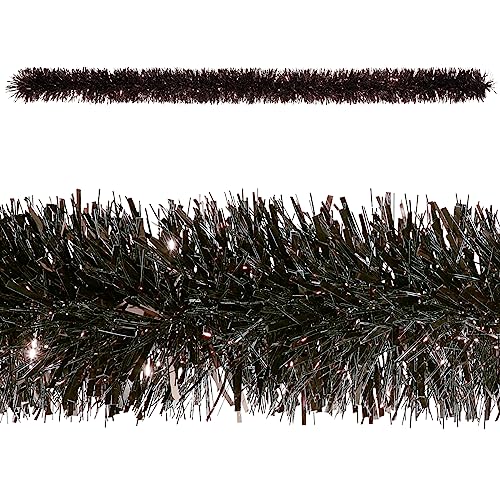 Deco Woerner Tinselgirlande Lametta Girlande Glitzer-Ranke Mottoparty 180cm 12cm Ø schwarz von Deco Woerner