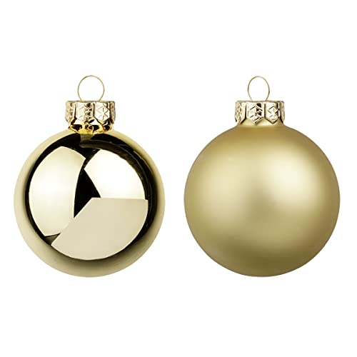 Weihnachtskugeln Gold 8cm 12St Christbaumkugeln Glaskugeln Weihnachtsbaumschmuck von Deco Woerner