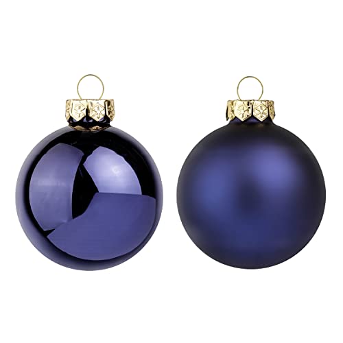 Deco Woerner Weihnachtskugeln blau 8cm 12St Christbaumkugeln Glaskugeln Weihnachtsbaumschmuck von Deco Woerner
