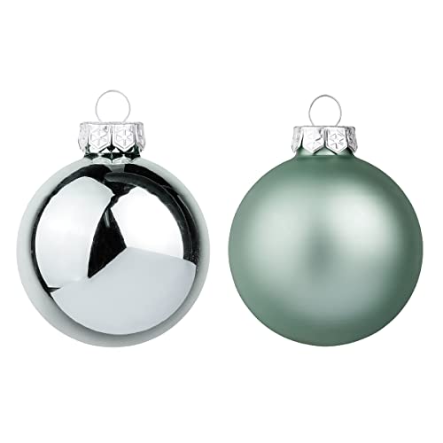 Deco Woerner Weihnachtskugeln grün 8cm 12St Christbaumkugeln Glaskugeln Weihnachtsbaumschmuck von Deco Woerner