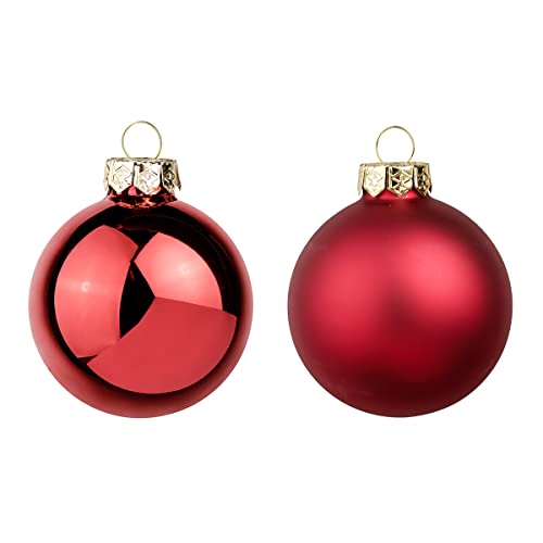 Weihnachtskugeln rot 8cm 12 St Christbaumkugeln Glaskugeln Weihnachtsbaumschmuck von Deco Woerner