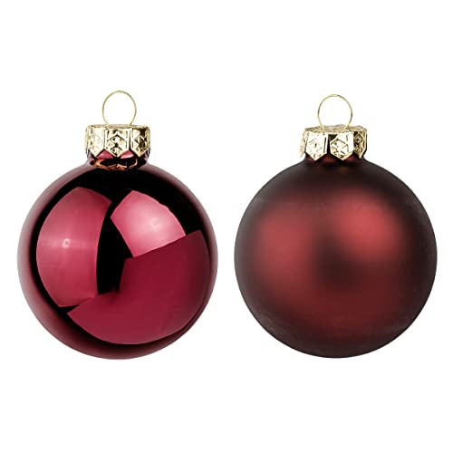 Weihnachtskugeln weinrot 6cm 24 St Christbaumkugeln Glaskugeln Christbaumschmuck von Deco Woerner