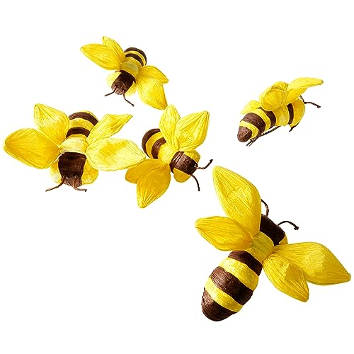 Deko-Bienen-Set 5 Stück gelb braun 10 bis 14 cm mit Clip Fake-Bienen Nachbildung Deko-Bienen-Set 5 Stück gelb braun 10 bis 14 cm mit Clip Fake-Bienen Nachbildung von Deco Woerner