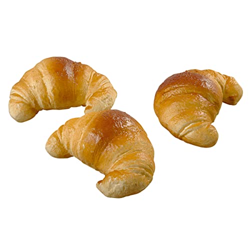 Deko Croissant-Sortiment Lebensmittel-Attrappe braun 3 Stück Dekoration 12 cm von Deco Woerner
