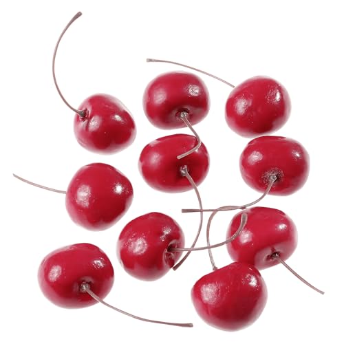 Deko Kirschen Lebensmittel-Attrappen, Kirschen-Imitat rot 3 x 7 cm, 30 Stück Deko Kirschen Lebensmittel-Attrappen, Kirschen-Imitat rot 3 x 7 cm, 30 Stück von Deco Woerner