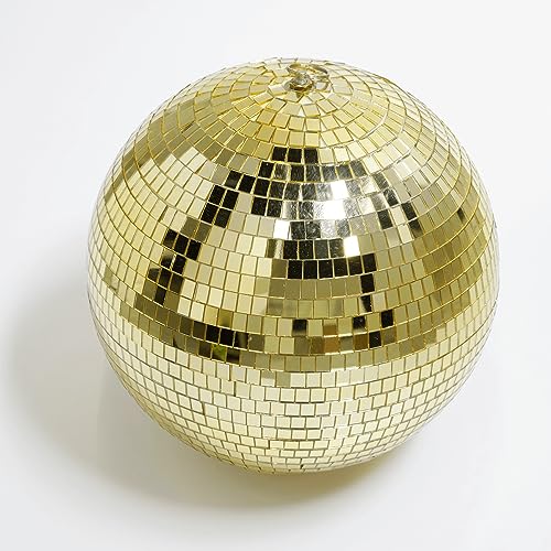 Deko-Spiegelkugel Diskokugel Party-Spiegelkugel Gold 30 cm Ø mit Aufhängung von Deco Woerner