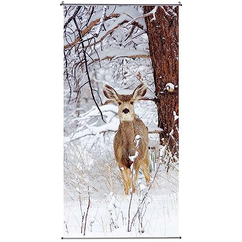 Dekobanner Stoffbanner Textilbanner Stoffposter Winterreh 1 x 2 m mit Stangen von Deco Woerner