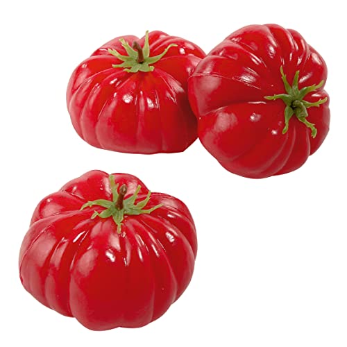 Fake-Fleisch-Tomaten-Set Lebensmittel-Attrappe Deko-Tomate rot 8 cm Dekoration von Deco Woerner