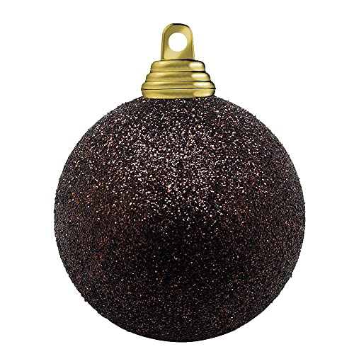 Glitzer Weihnachtskugeln Glimmer Christbaumhänger Braun 10 cm 6 Stück Dekoration von Deco Woerner