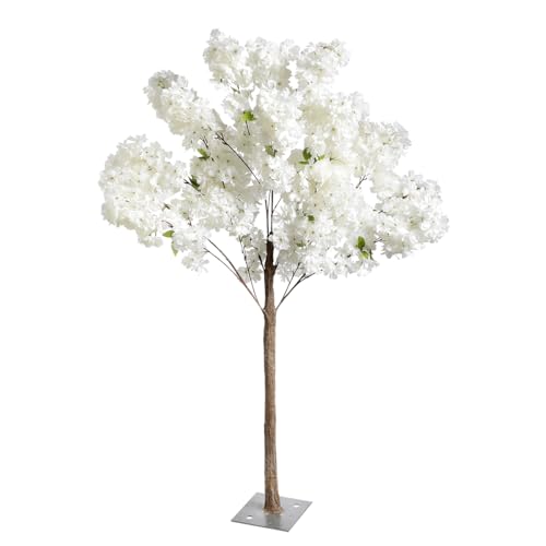 Kirschblüten-Kunstbaum 140 cm hoch weiß mit Standplatte Frühlingsdekoration Deko von Deco Woerner