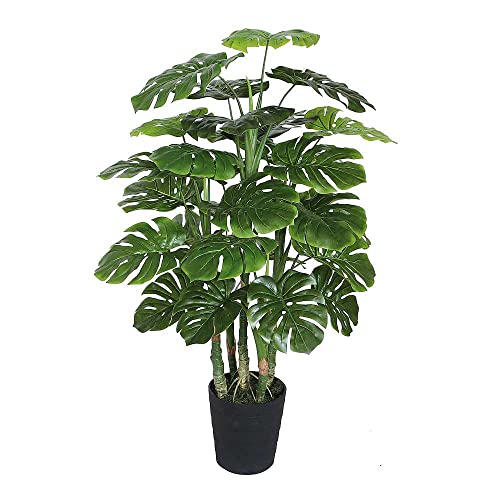 Künstliche Monstera-Pflanze Fake Dekopflanze Kunstpflanze im Topf grün 120 cm von Deco Woerner