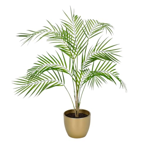 Künstliche Palme Areca im goldenen Topf 85 cm Kunstpflanze Dekopalme künstliche Zimmerpalme von Deco Woerner