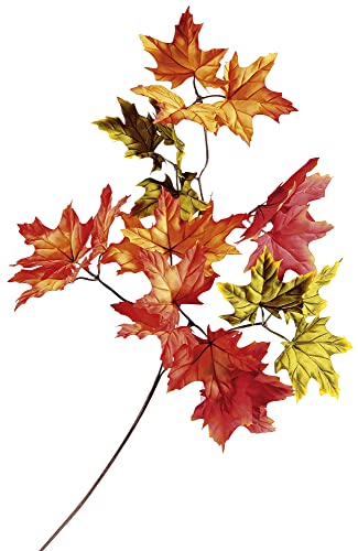 Künstlicher Ahornzweig Rot/Grün 80 cm Herbstzweig Kunstzweig Blattzweig Dekor von Deco Woerner