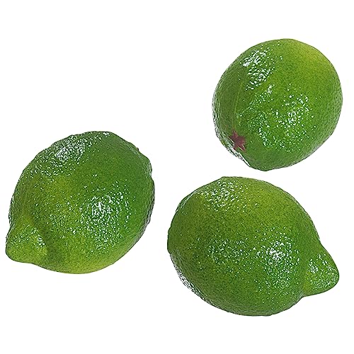 Limetten Lebensmittel-Attrappe 7 x 11 cm 3 STK. Fake Limetten Deko Zitrusfrucht naturgetreue Limetten am Stück von Deco Woerner