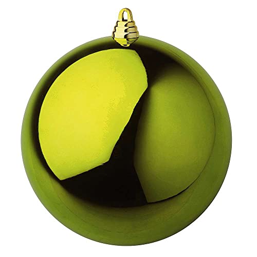 Limettengrüne, glänzende Weihnachtskugel aus schwer entflammbarem Kunststoff, 20 cm Ø - per Stück von Deco Woerner