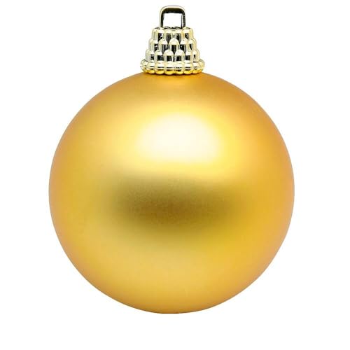 Deco Woerner Matte, dunkelgoldene Weihnachtskugeln aus Plastik, 15 cm Ø - 3 Stück von Deco Woerner