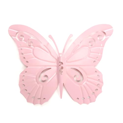 Metall Schmetterling 35 x 44 cm rosa Wanddeko Fake Schmetterling Hängedeko Frühlingsdeko von Deco Woerner