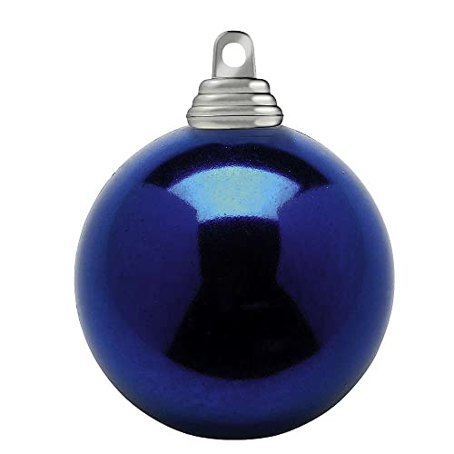 Nachtblaue, glänzende Weihnachtskugeln aus schwer entflammbarem Kunststoff, 8 cm Ø - 12 Stück von Deco Woerner