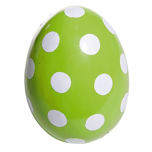 Osterei Deko-Osterei Fake-Osterei Osterei Osterdeko 18cm grün/weiß gepunktet von Deco Woerner