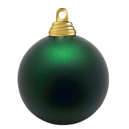 Tannengrüne, Matte Weihnachtskugeln aus schwer entflammbarem Kunststoff, 8 cm Ø - 12 Stück von Deco Woerner