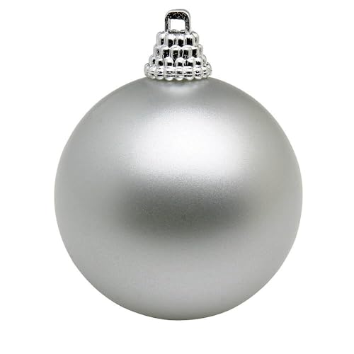 Deco Woerner Weihnachtskugeln Silber matt, 10 cm - 6 Stück von Deco Woerner