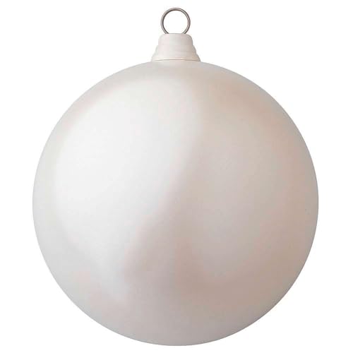 Weiße, Matte Weihnachtskugel aus schwer entflammbarem Kunststoff, 20 cm Ø - per Stück von Deco Woerner