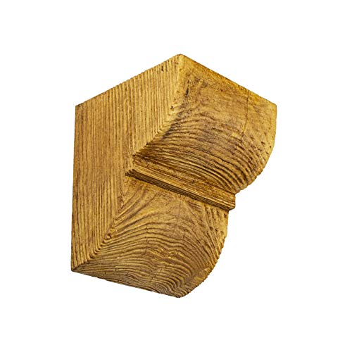 Konsole in heller Holzoptik aus druckfestem Polyurethan Dekoration Gestaltung Holzmaserung Eiche braun hellbraun (ED016H 120x120mm - 1 Stück) von Deco Wood
