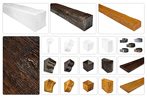 DECO WOOD Balkenkonsole modern aus Polyurethane, Dekokonsole, PU Konsole Holzoptik (hellbraun - 19x18cm) Wanddekoration Holzstruktur Design von Deco Wood