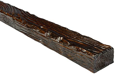 DECO WOOD Deckenbalken EQ007 aus Polyurethane, 2m Länge, PU Balken Holzoptik (dunkelbraun - 9x6cm) Verzierung Lampe Kabelkanal Scheinbalken von Deco Wood