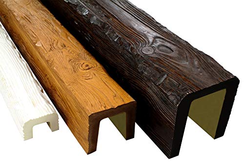 DECO WOOD Muster Deckenbalken Holzoptik aus PU - Holzimitat rustikal Balken Dekobalken Zierbalken (15cm ED107 Hell) von Deco Wood