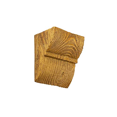 Konsole in hellbrauner Holzoptik aus druckfestem PU rustikal Holzimitat umweltfreundlich stoßfest Holzmaserung braun (ED017H 90x60mm - 1 Stück) von Deco Wood