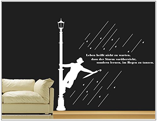 Deco-idea WandTattoo WandSpruch Spruch Zitat Leben heisst Nicht zu warten... wzt67(010 Weiss, set2:ca. 95 x 90 cm) von Deco-idea