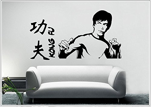 Deco-idea Wandtattoo wandaufkleber wandsticker Photo Porträt Bruce Lee Kongfu Drache wph052(054 Tuerkis, set1:ca. 30 x 55 cm) von Deco-idea