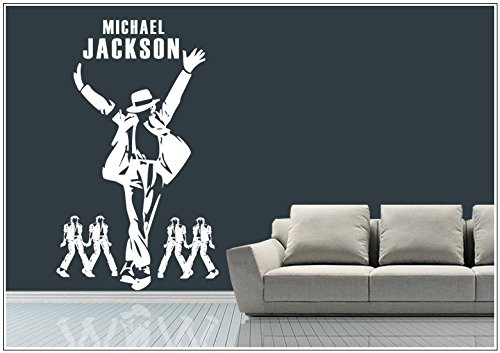 Deco-idea Wandtattoo wandaufkleber wandsticker Photo Porträt Michael Jackson tanzen wph041(010 Weiss, set4:ca. 75 x 125 cm) von Deco-idea