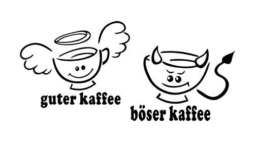 Wandtattoo KÜCHE CAFE COFFEE "guter Kaffee, böser Kaffee" 30 Farben 7 Größen zur Wahl wkf34 von Deco-idea