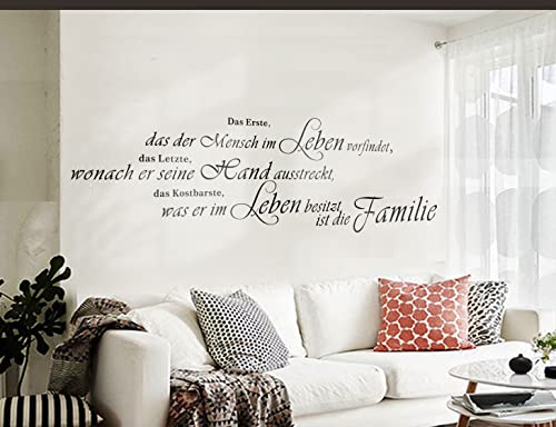 Wandtattoo Spruch Zitat "Das Erste, was der Mensch im Leben vorfindet,..." 8 Größen und 30 Farben zur Wahl WZT81 (Größe 5: ca. 140 x 42 cm, 010 Weiss) von Deco-idea