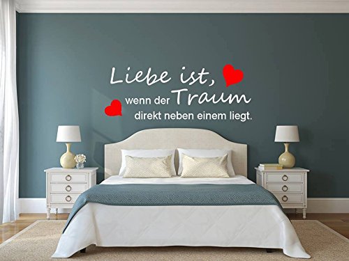 ***NEU*** Romantische Zitate Liebe ist wenn der Traum direkt neben einem liegt Abziehbild Jungen Zimmer Kinder Zimmer Kunst Abziehbild Mädchen Zimmer Wandaufkleber Abziehbilder Dekor von Deco-online