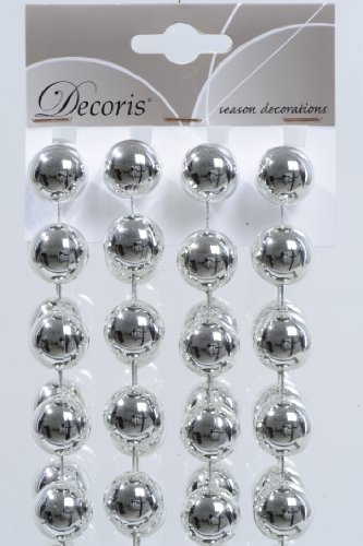 270cm Perlengirlande 2cm Perlenkette silber Christbaumschmuck Weihnachtsschmuck 20mm von Deco 79