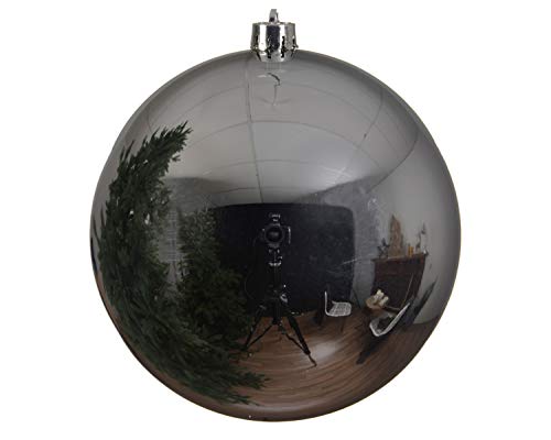 Christbaumkugel Kuststoff PVC XXL silber 20cm Weihnachtskugeln Baumschmuck Dekokugeln groß Baumkugeln von Koopman International