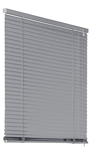 Deco4Me Alu Jalousie mit Bohren für Wand- & Deckenmontage (Silber, 120 x 175 cm) - Fenster Rollo mit Aluminium-Lamellen 25 mm breit - Venetian Blinds, Jalousetten, Lamellenjalousie, Lamellenrollo von Deco4Me