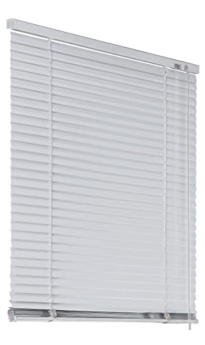 Deco4Me Alu Jalousie mit Bohren für Wand- & Deckenmontage (Weiß, 130 x 130 cm) - Fenster Rollo mit Aluminium-Lamellen 25 mm breit - Venetian Blinds, Jalousetten, Lamellenjalousie, Lamellenrollo von Deco4Me