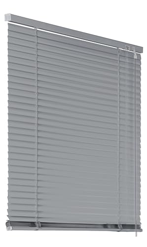 Deco4Me Alu Jalousie mit Bohren für Wand- & Deckenmontage (Silber, 60 x 175 cm) - Fenster Rollo mit Aluminium-Lamellen 25 mm breit - Venetian Blinds, Jalousetten, Lamellenjalousie, Lamellenrollo von Deco4Me