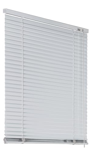 Deco4Me Alu Jalousie mit Bohren für Wand- & Deckenmontage (Weiß, 60 x 175 cm) - Fenster Rollo mit Aluminium-Lamellen 25 mm breit - Venetian Blinds, Jalousetten, Lamellenjalousie, Lamellenrollo von Deco4Me