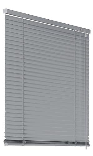 Deco4Me Alu Jalousie mit Bohren für Wand- & Deckenmontage (Silber, 100 x 130 cm) - Fenster Rollo mit Aluminium-Lamellen 25 mm breit - Venetian Blinds, Jalousetten, Lamellenjalousie, Lamellenrollo von Deco4Me