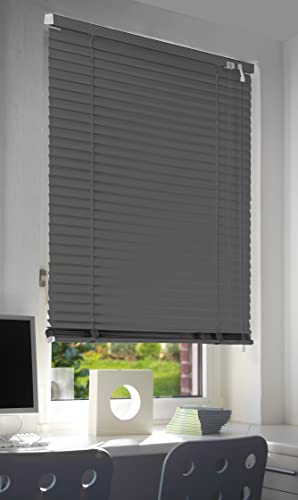 Deco4Me Alu Jalousie mit Bohren für Wand- & Deckenmontage (Grau, 50 x 130 cm) - Fenster Rollo mit Aluminium-Lamellen 25 mm breit - Venetian Blinds, Jalousetten, Lamellenjalousie, Lamellenrollo von Deco4Me
