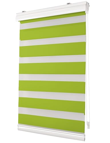 Deco4Me Premium Klemmfix Doppelrollo mit Kassette (Grün, 90 x 210 cm) - lichtdurchlässig & Blickdicht - Duo Vario Rollo für Fenster ohne Bohren (Stoffbreite 86 cm) von Deco4Me