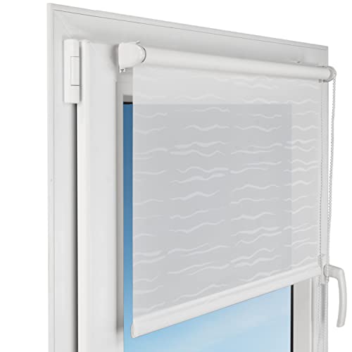 Deco4Me Seitenzugrollo Klemmfix ohne Bohren, mit Motiv (Design A1, 45 x 150 cm) - lichtdurchlässig & halbtransparent - Innenrollo für Fenster (Stoffbreite 41 cm) von Deco4Me