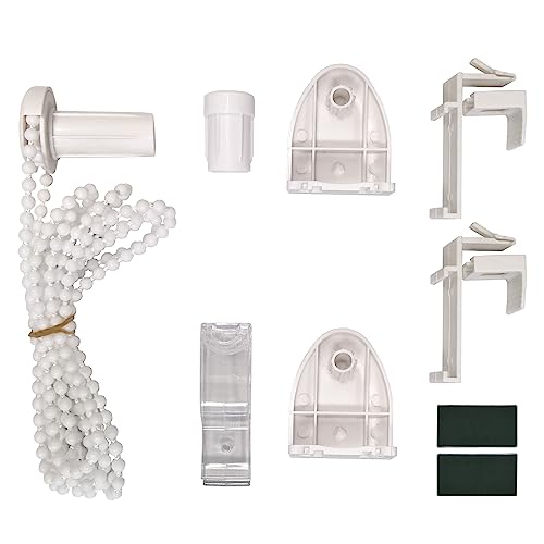 Deco4Me Zubehör Set für Doppelrollo mit Montageprofil - universelle Ersatzhalterung für Falzstärke von 15-24 mm - Klemmfix Halterung mit Rollo Kettenzug - Ersatzteile Jalousien - Fenster Kit von Deco4Me